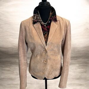 Colebrook Women’s Vintage Tan Suede Leather Jacket. Size Small